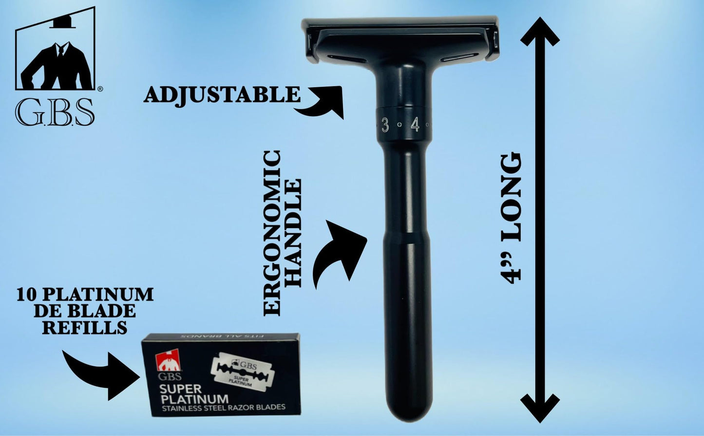 G.B.S 11 Piece Shaving Set - Double Edge Safety Razor Shaving Brush Stand Sandalwood Aftershave, Mug with Natural Soap and 30 Razor Blade Refills Beauty and Personal Care G.B.S
