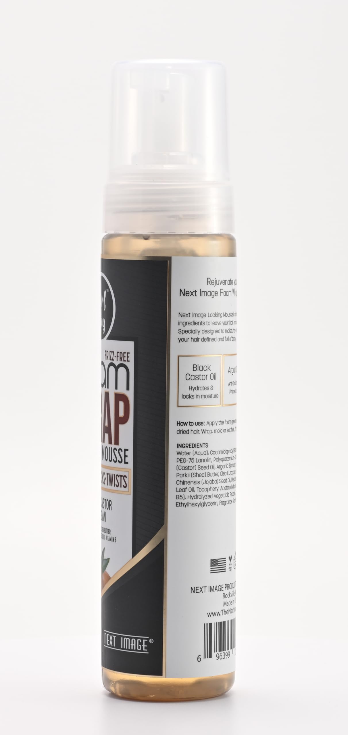NEXT IMAGE Foam Wrap Locking Mousse (Black Castor & Argan)