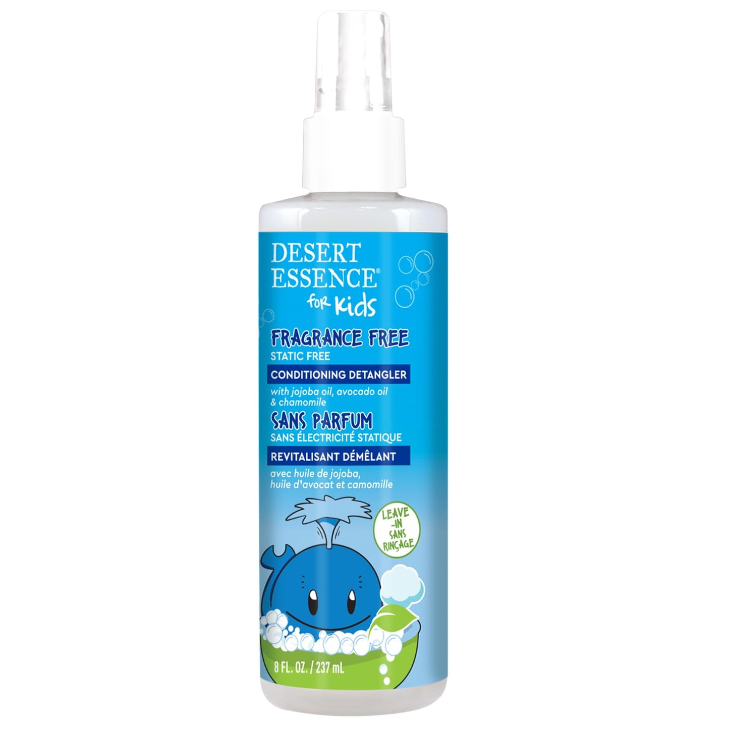 Desert Essence Kids Conditioning Detangler Spray 8.0 fl oz - Vegan, Gluten-Free. Cruelty-Free - Leaves hair smooth, shiny and easy to comb through