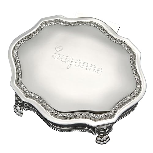 Victorian Style Scroll Non Tarnish Nickel Hinged Jewelry Box