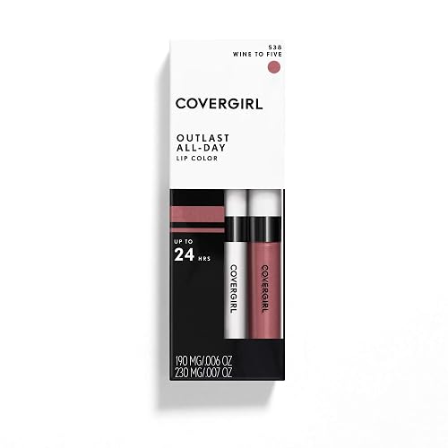 COVERGIRL Outlast All-day Moisturizing Lip Color, Wine To Five, 2 Count (Pack of 1)