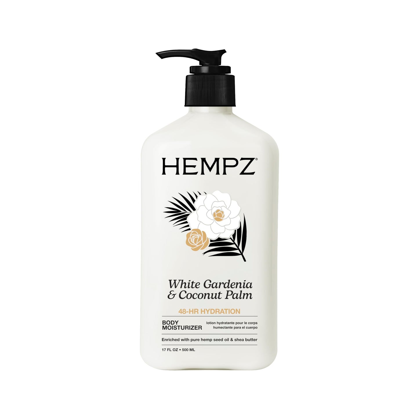 Hempz Body Lotion Moisturizer - White Gardenia & Coconut Palm - Daily Moisturizing Cream, Shea Butter, Coconut Oil - Skin Care Products, All Natural