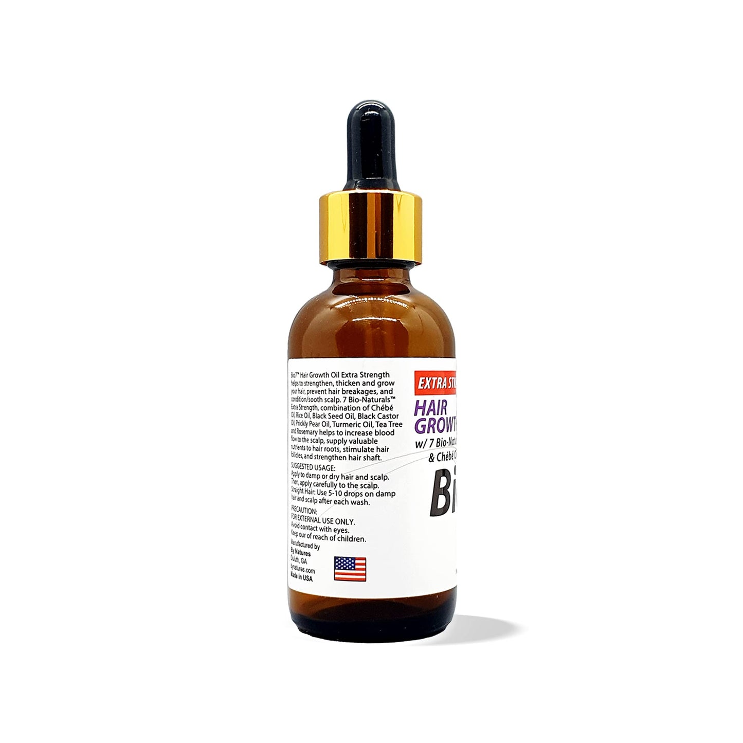 BIO7 EXTRA STRENGTH HAIR GROWTH OIL W/ 7 BIO-NATURALS CHÉBÉ OIL - 2 Fl Oz - Strengthen, Thicken and Grow Your Hair, Condition Your Scalp, Prevent