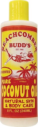 Hawaiian Beachcomber Budd Pure Coconut Oil 8 oz. Unscented 8 Bottles