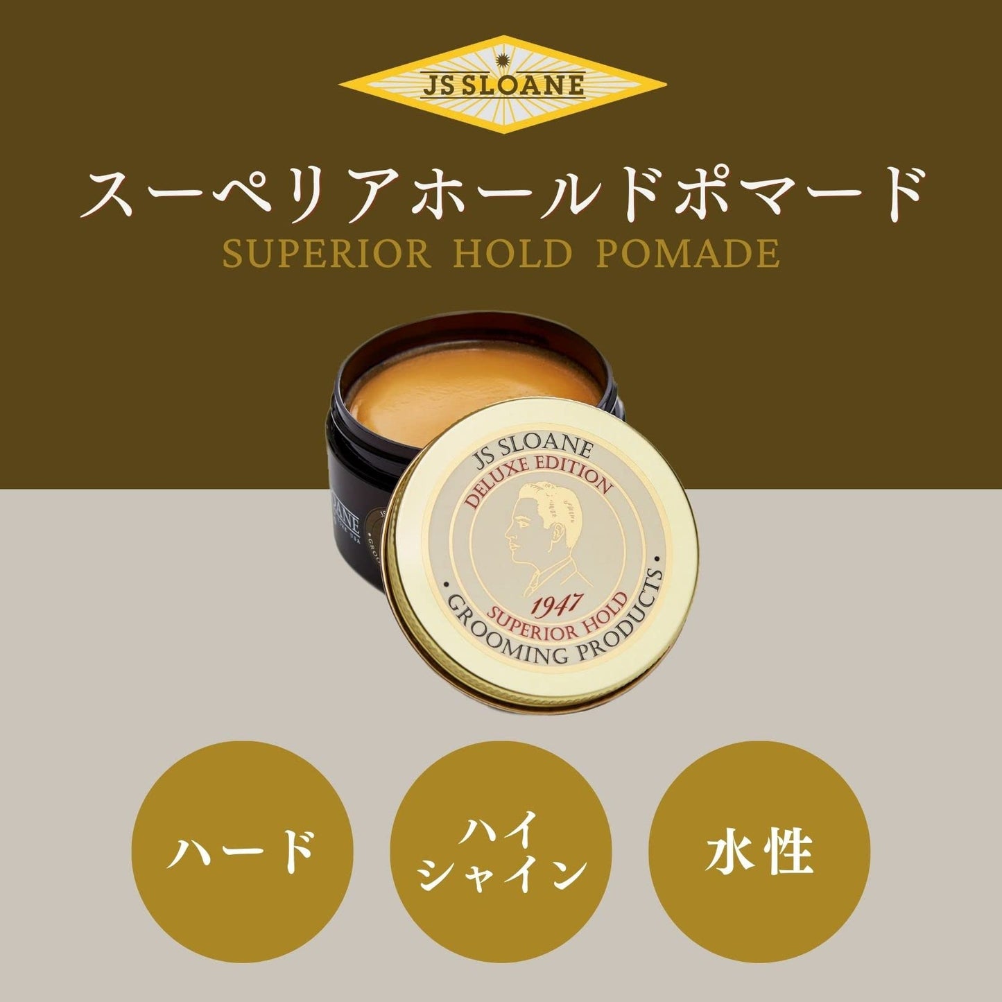 JS Sloane Superior Hold Hair Pomade, 4 oz.
