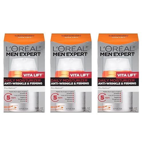 L'Oreal Paris Skin Care Men Expert Vita Lift Anti-Wrinkle and Firming Daily Moisture, 3 Count