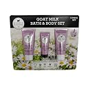 Dionis Goat Milk Bath & Body Set, 3 Piece Set - 1 oz. Body Lotion / 2 fl oz. Whipped Body Scrub x2, Cruelty & Paraben Free, Dermatologist Tested
