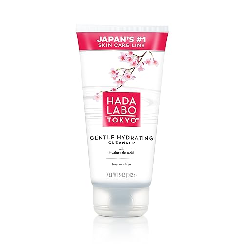 Hada Labo Tokyo Gentle Hydrating Foaming Facial Cleanser, Fragrance-Free Sensitive Skin Face Wash with Hyaluronic Acid and Conditioning Agents Soften