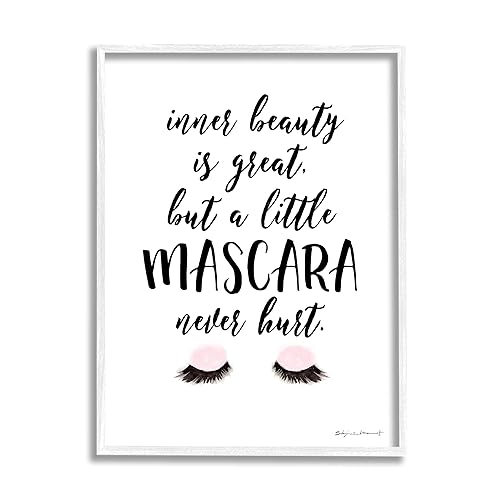 Stupell Industries A Little Mascara Never Hurt Phrase Glam Lashes