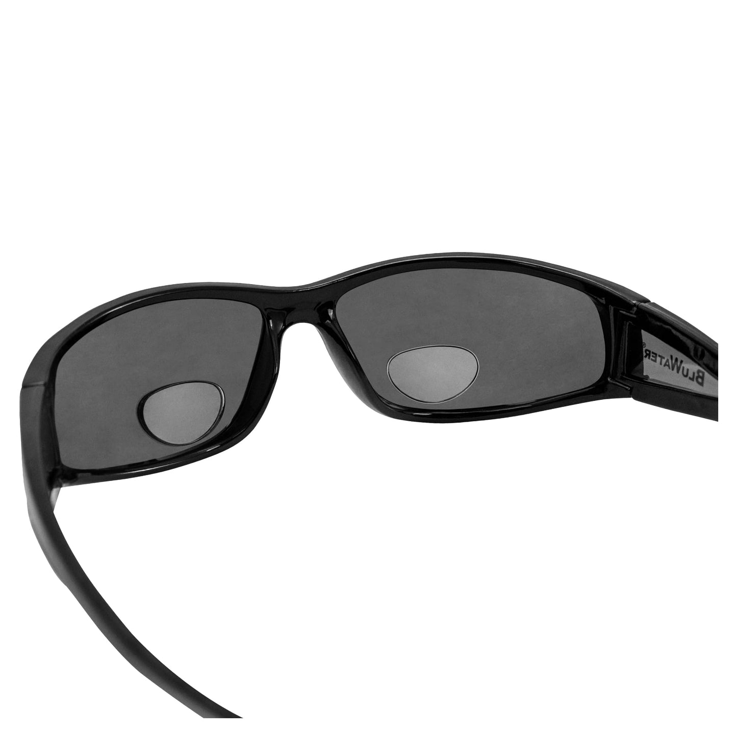 BluWater Polarized +3.0 Magnification Bifocal 3 Sunglasses, Gloss Black Frame, Gray Lenses