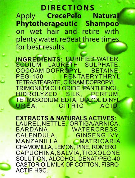 Crece Pelo Natural Hair Growth Duo - Phytotherapeutic Shampoo & Rinse Combo Set - Boosts Growth, Strength & Shine - Plant-Based Formula