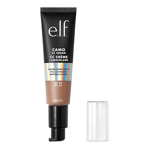 e.l.f. Camo CC Cream, SPF 30 Color-Correcting Medium-To-Full Coverage Face Foundation, Delivers An Airbrushed Finish, Vegan & Cruelty-Free, Deep 540 N