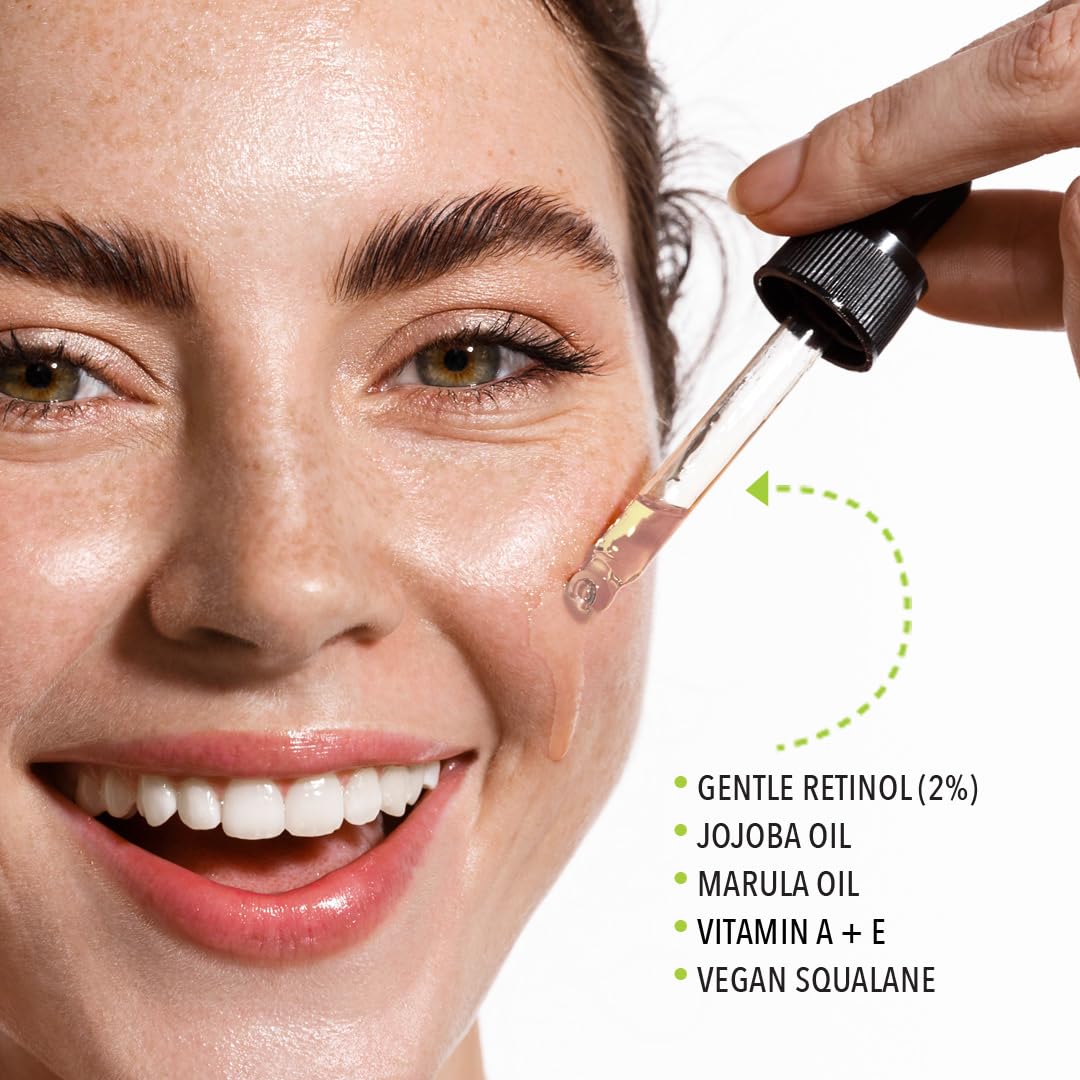 Lemyn Organics Retinol2 Facial Oil Serum with 2% Advanced Gentle Retinol, Vitamin A+E+F - Freshly Made Anti-Aging, Hydrating, and Firming Formula