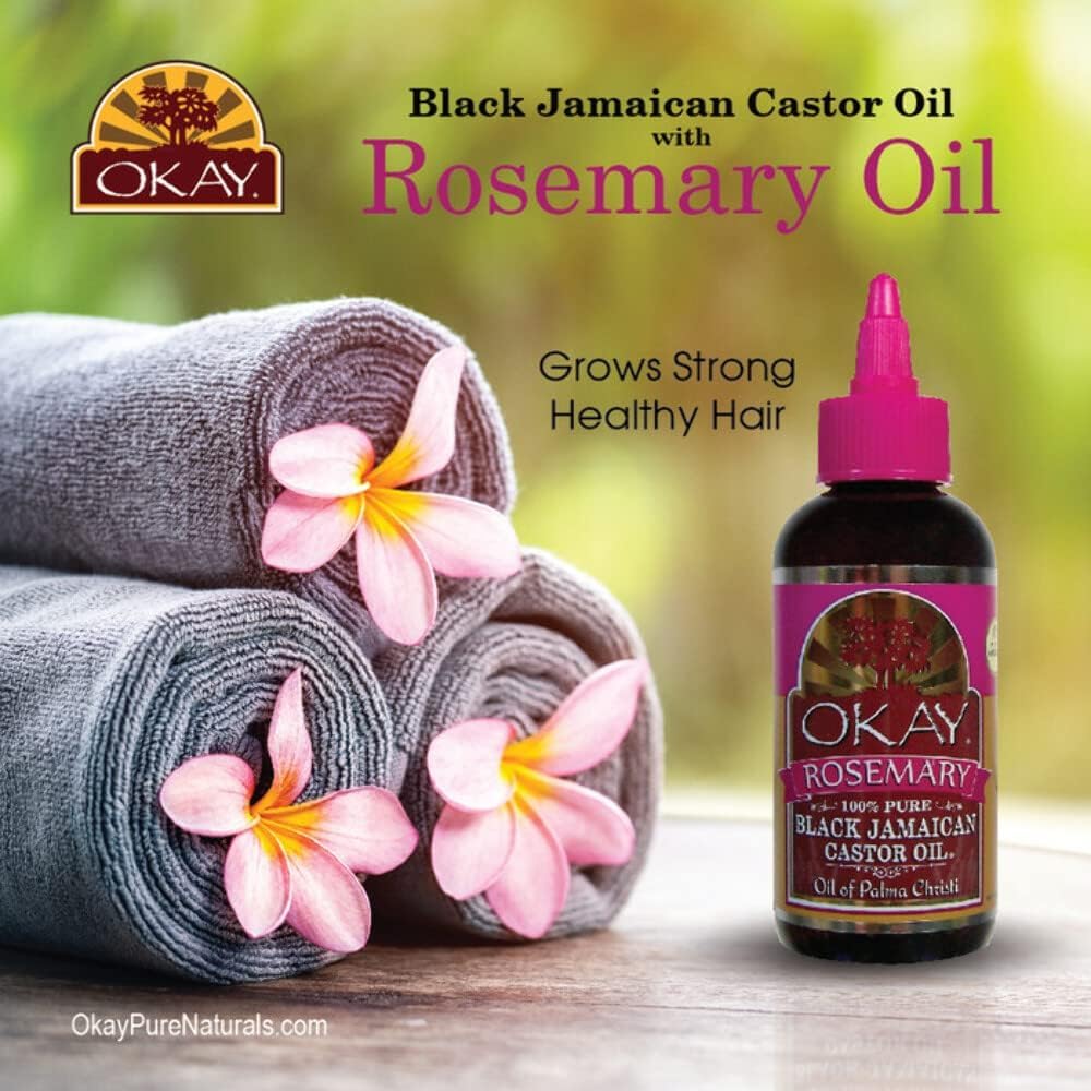 Okay Pure Naturals Black Jamaican Castor Oil - Castor Oil for Hair Growth, Moisture for Skin, Face, Scalp, Eyelashes, Eyebrows - Hair Oil for Men