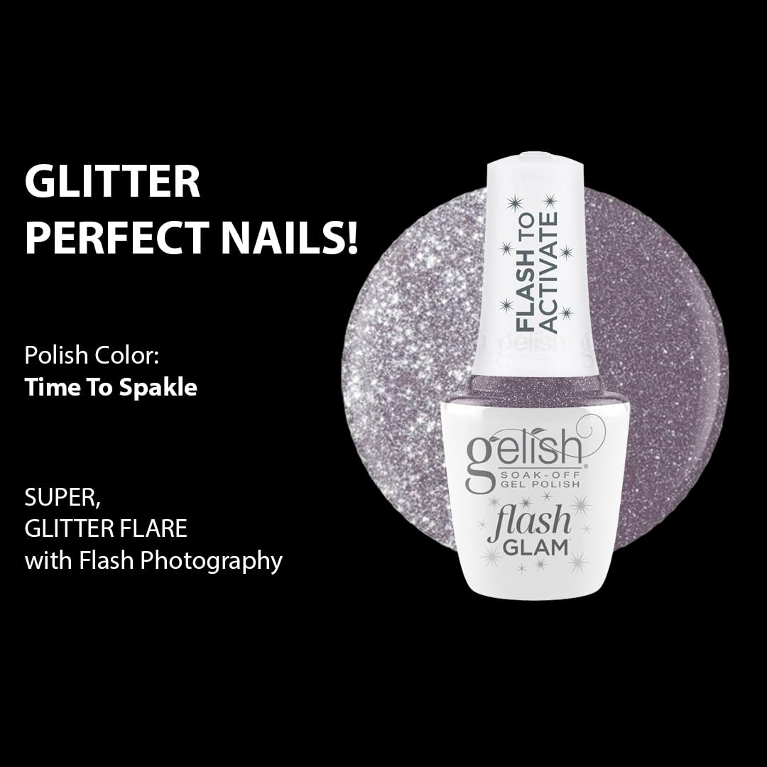 Gelish Flash Glam Sparkling Glitter Gel Polish - Time To Sparkle, 15 mL Beauty & Personal Care Gelish