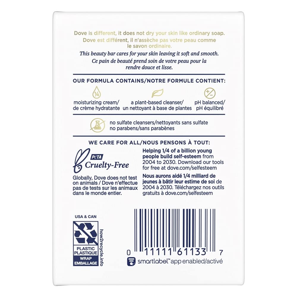 DOVE Beauty Bar White 4 oz, 2 Bar