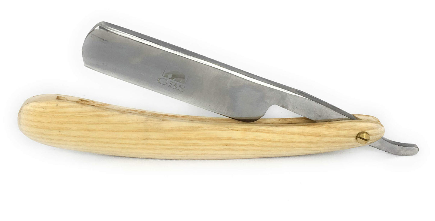 G.B.S Natural Wood Shaving Set with Straight Razor, Synthetic, Shave Brush, Animal Free, Beechwood Shave Bowl and Natural Soap Beauty and Personal Care G.B.S