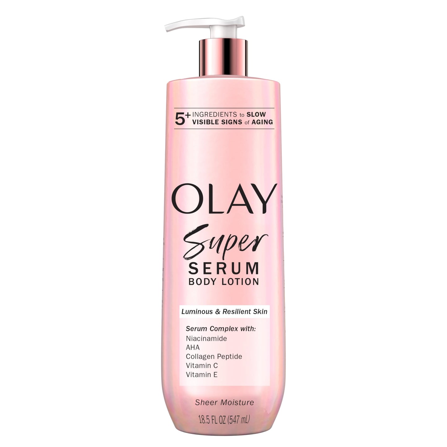 Olay Super Serum Hand & Body Lotion for Dry Skin, 24hr Long Lasting Hydration, 5+ Ingredient Complex for Bright Even Firm Luminous Skin, Sweet Vanilla
