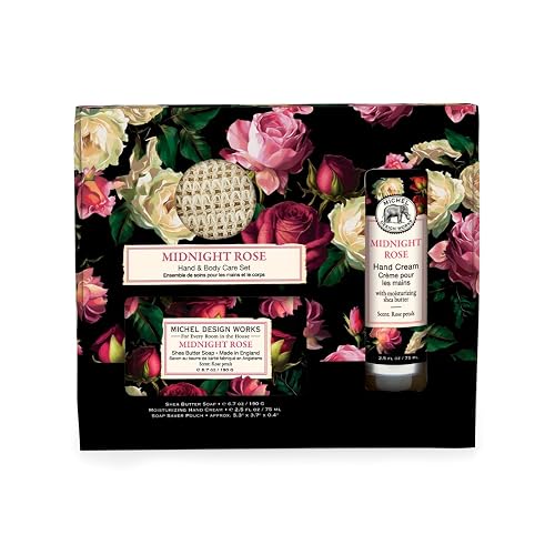 Michel Design Works Body Care Set, Midnight Rose Hand Cream with Medium Bar Soap & Soap Saver, Beautiful Boxed Gift Set Beauty & Personal Care Michel Design Works