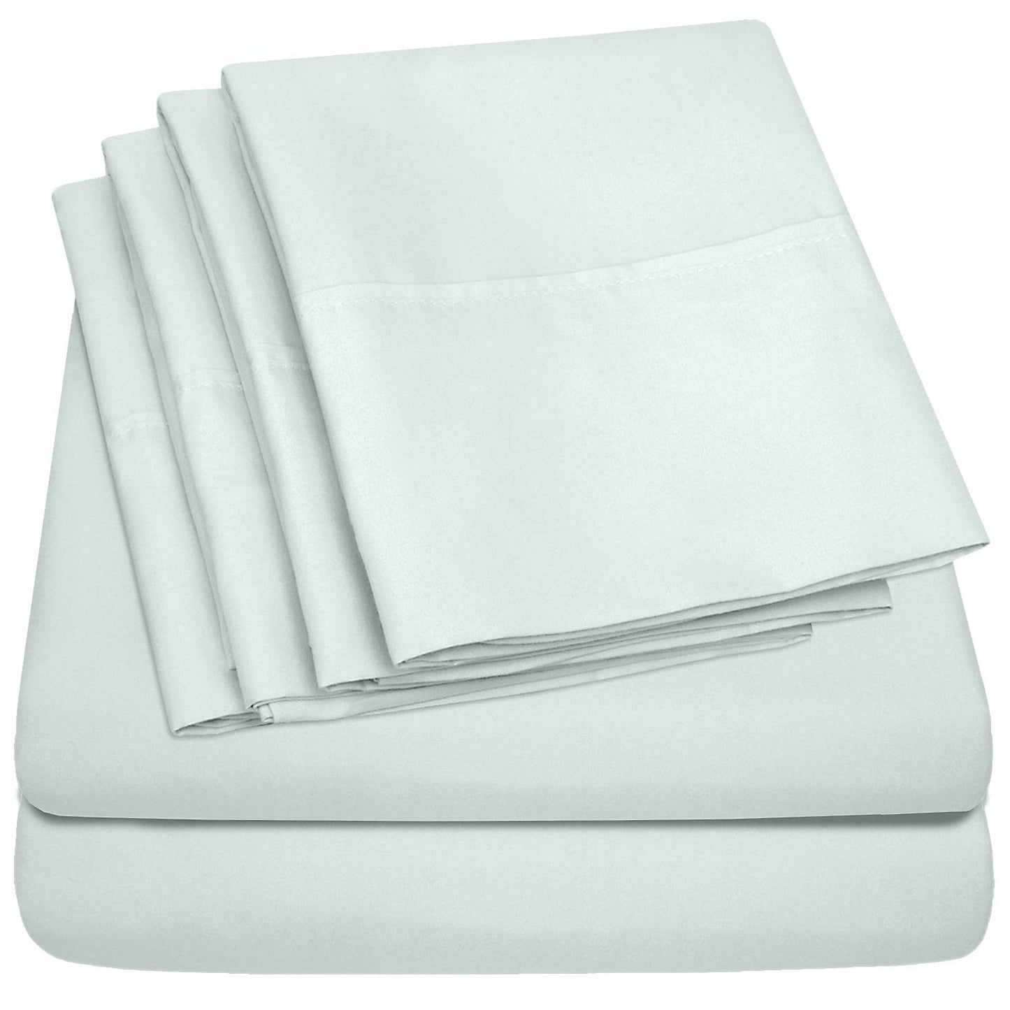 Queen Sheets Mint - 6 Piece 1500 Supreme Collection Fine Brushed Microfiber Deep Pocket Queen Sheet Set Bedding - 2 Extra Pillow Cases, Great Value,
