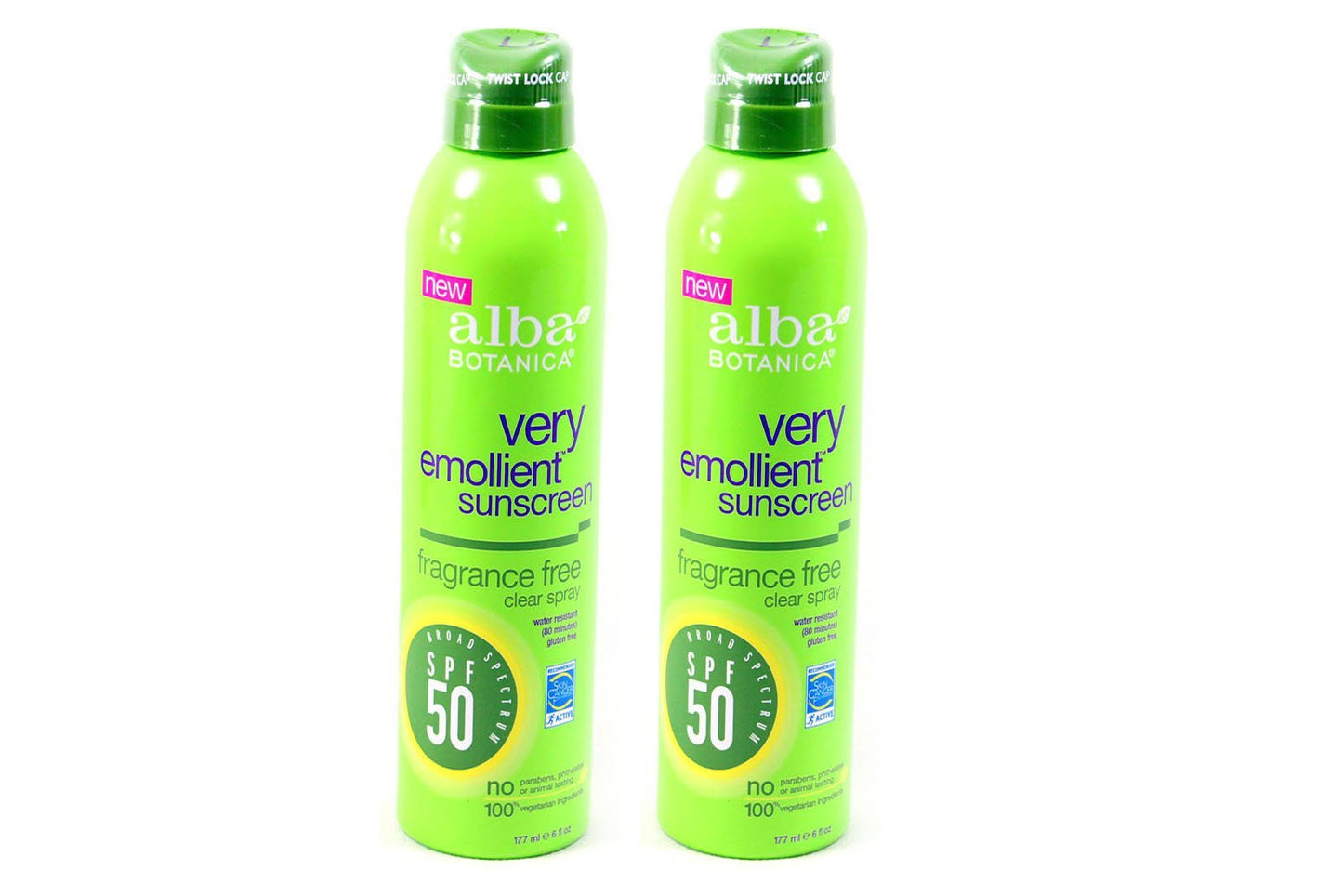 Alba Botanica Spf50 Sunscreen 6 Ounce Clear Spray Fragrance Fre (177ml) (2 Pack)