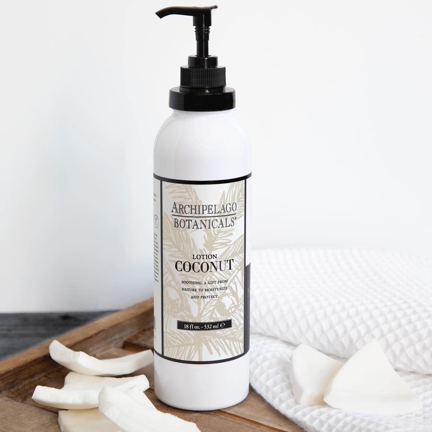 Archipelago Botanicals Coconut Moisturizer, Nourishing Coconut Body Lotion for Hydrated, Vibrant Skin, Paraben Free, Phthalate Free, 18 oz