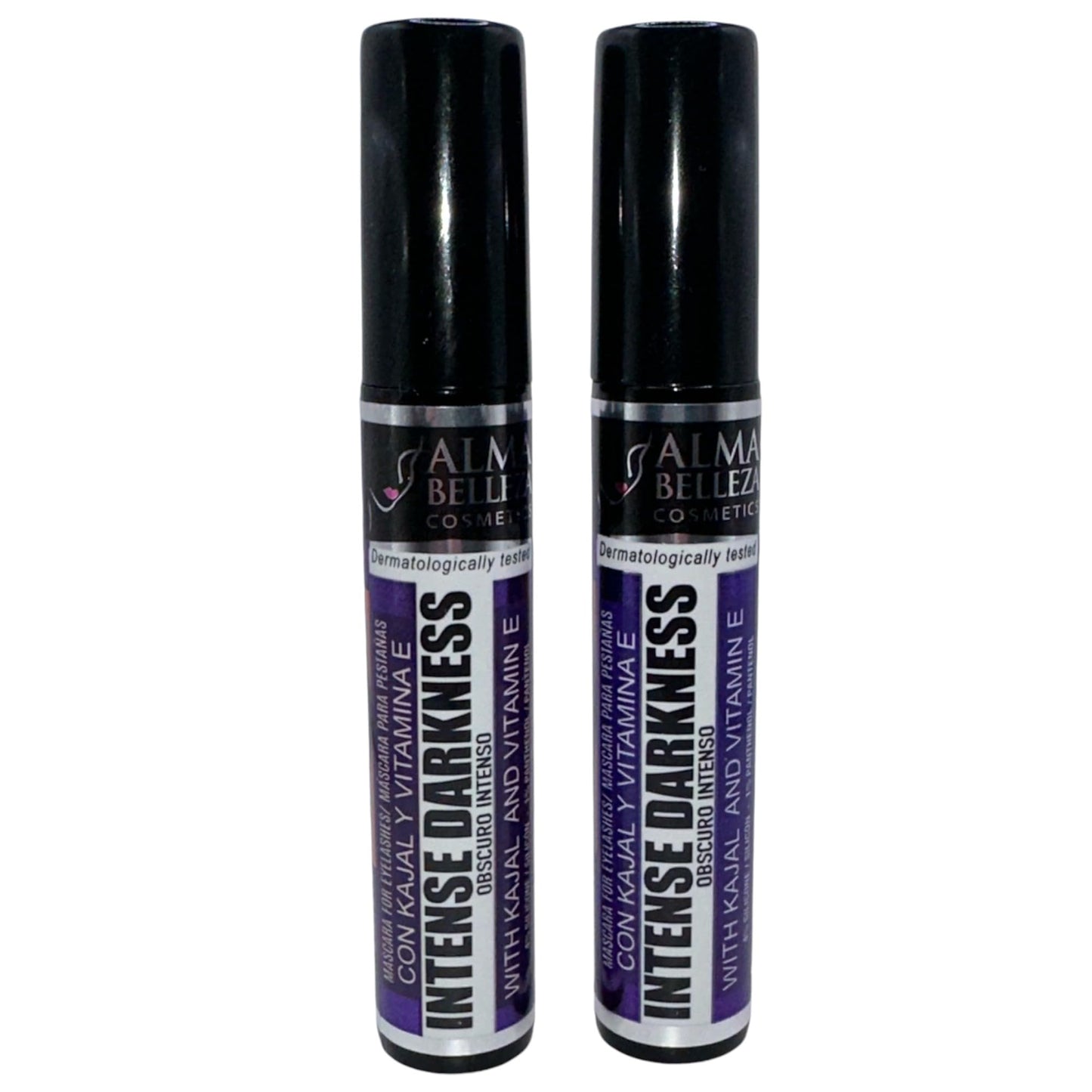 Mascara for Eyelashes Intense Darkness (Oscuro Intenso) with Kajal & Vitamin E - 13g - Premium Quality (2 PACK) - Waterproof,