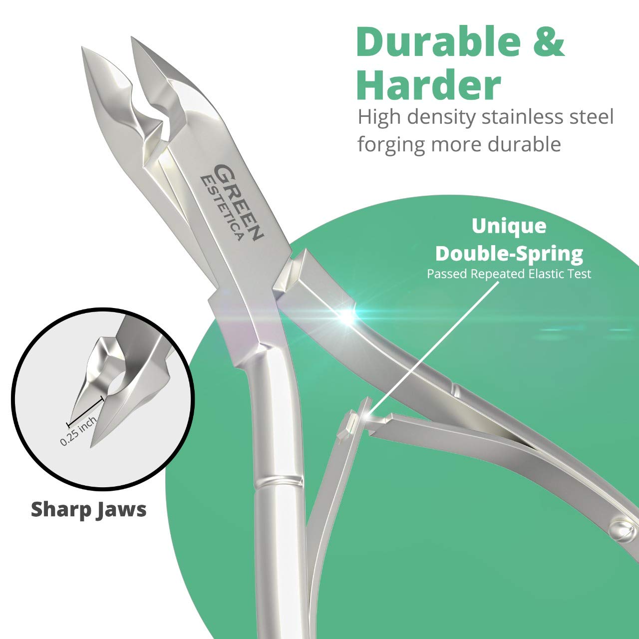 Professional Cuticle Trimmer Nail Cuticle Cutter Stainless Steel Cuticle Nippers with Sharp Blades of Cuticle Remover Clippers Manicure Tools Double