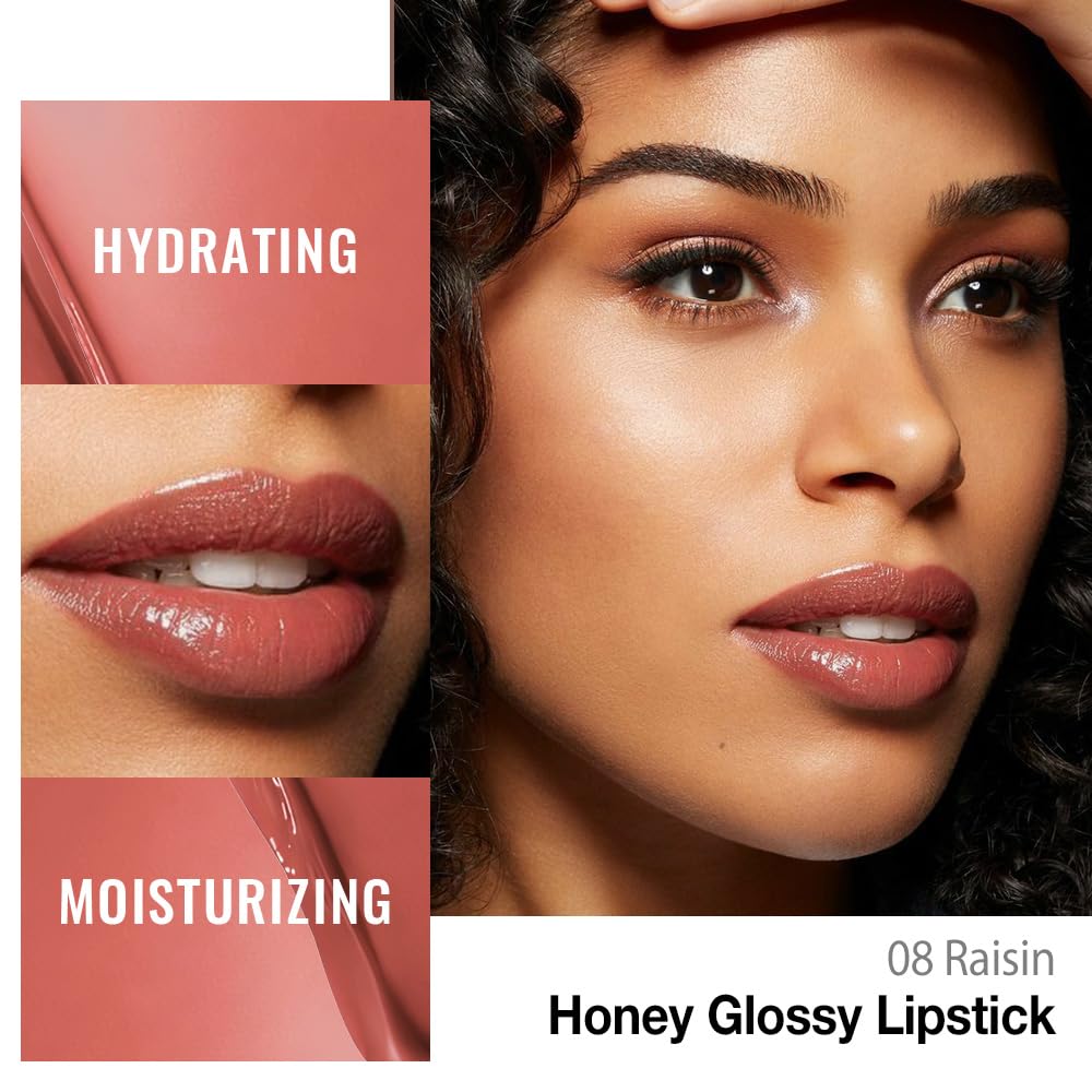 Kaely Raisin Honey Lipstick Tinted Lip Balm, Hydrating Shine Lipstick for Women Dry Lips, Moisturizing Nourishing Glossy Lip Gloss Stain Makeup, Sheer Beauty and Personal Care Kaely