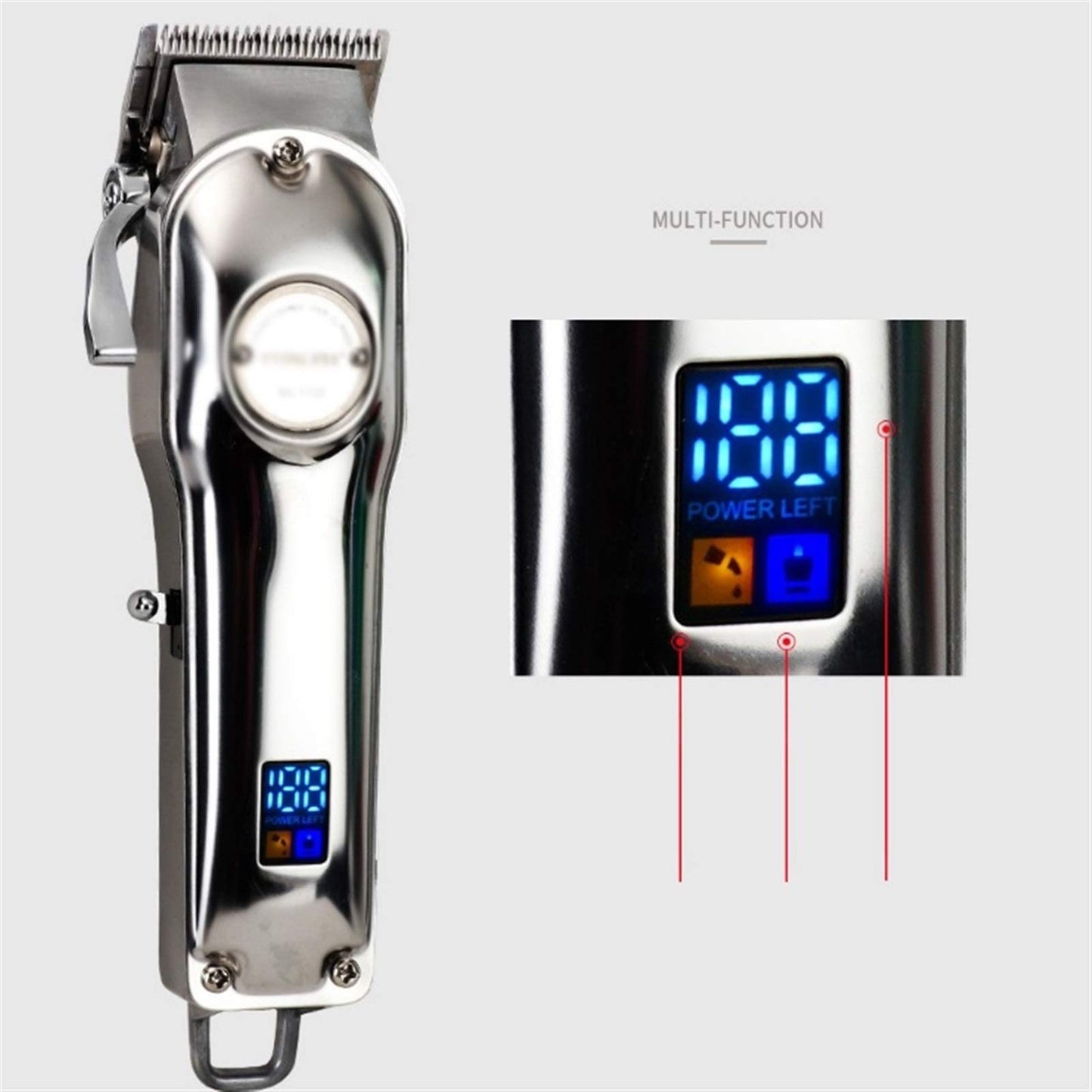 HIONJIN Professional Hair Cutter Clippers All-Metal Rechargeable Hair Trimmer for Barber Men Electric Beard Shaver Hair Cutting Machine Beauty and Personal Care HIONJIN