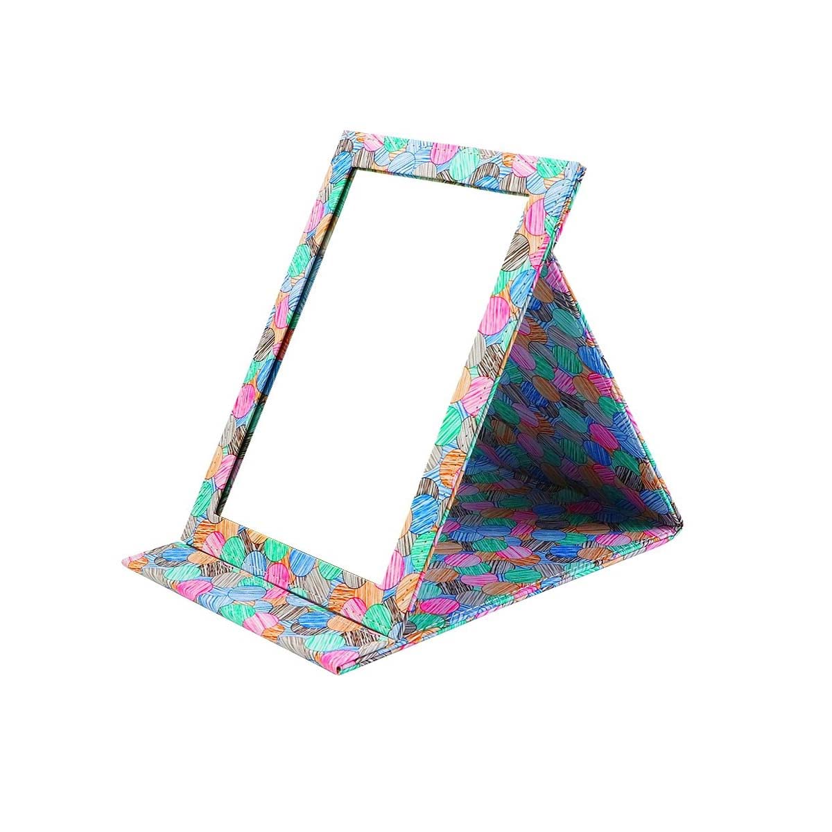 PNVXNUS Folding Travel Mirror - Crystal-Clear HD Vanity Mirror with Adjustable 90°/145° Stand, Ultra-Slim Leather-Covered Portable Makeup Mirror