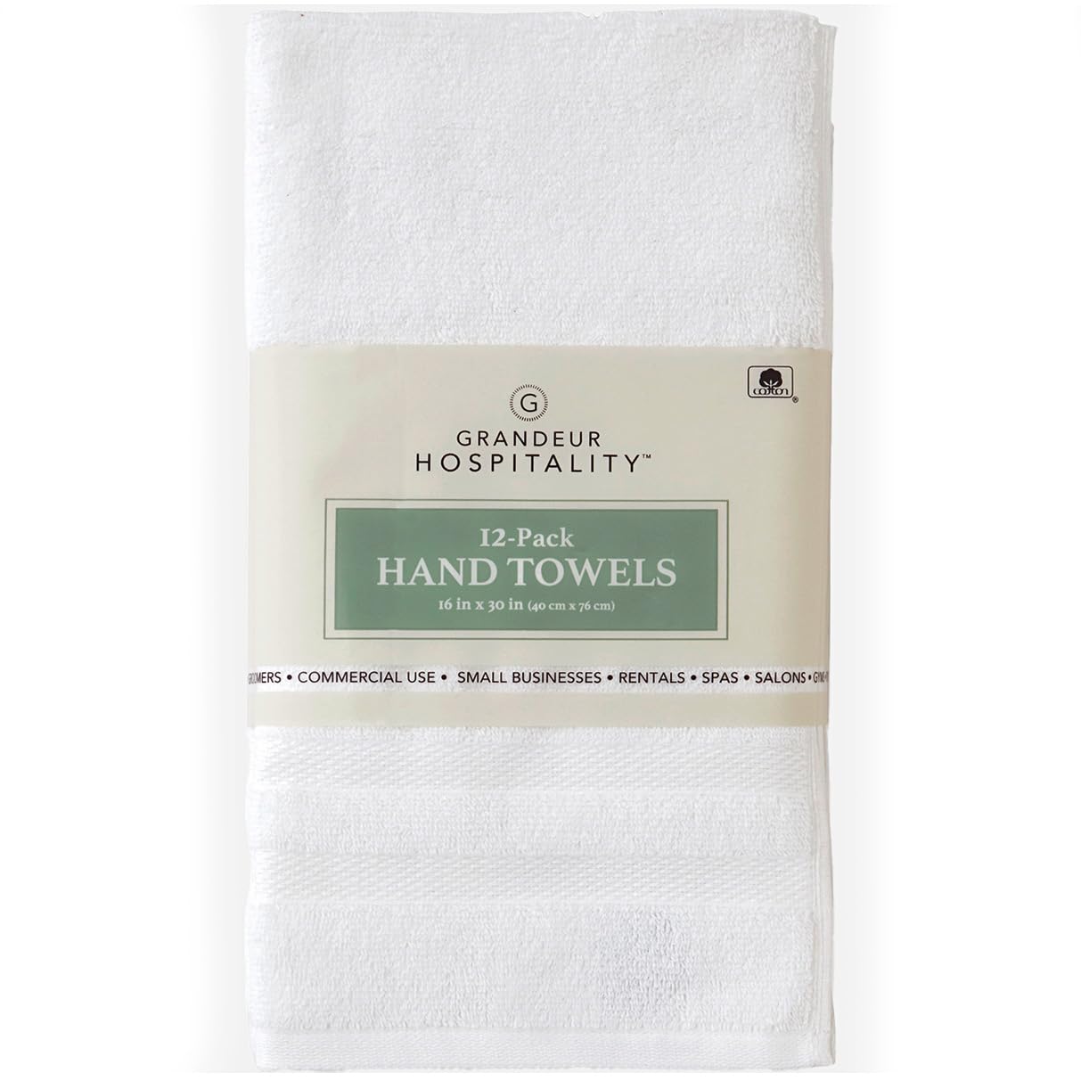 Grandeur Hospitality Towels, Hand Towel 12-pack
