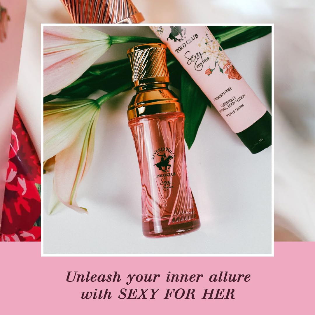 Beverly Hills Polo Club Sexy for Her – Eau de Parfum Spray 3.4 fl oz, Fresh Floral Perfume with Citrus, Jasmine & Rose Notes (Packaging May Vary)