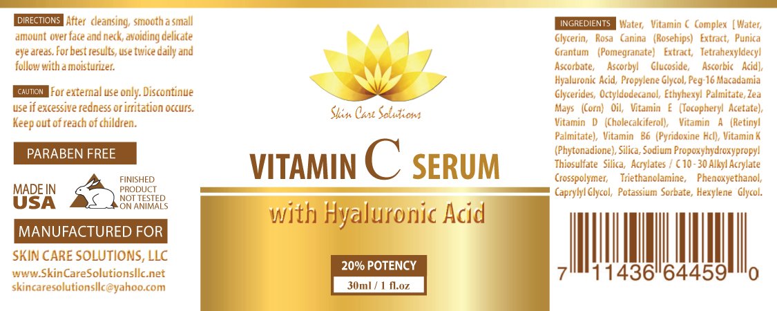 Anti wrinkle serum - VITAMIN C SERUM With Hyaluronic Acid - Face toner - 1 bottle Beauty & Personal Care SKIN CARE SOLUTIONS