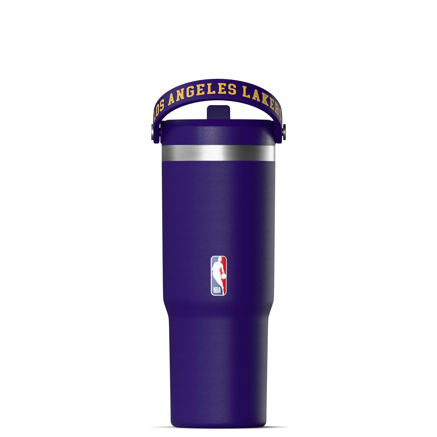 Hydrapeak x NBA Officially Licensed Los Angeles Lakers 32 oz Nomad Tumbler with Handle and Straw Lid, Leakproof Stainless Steel Water Bottle
