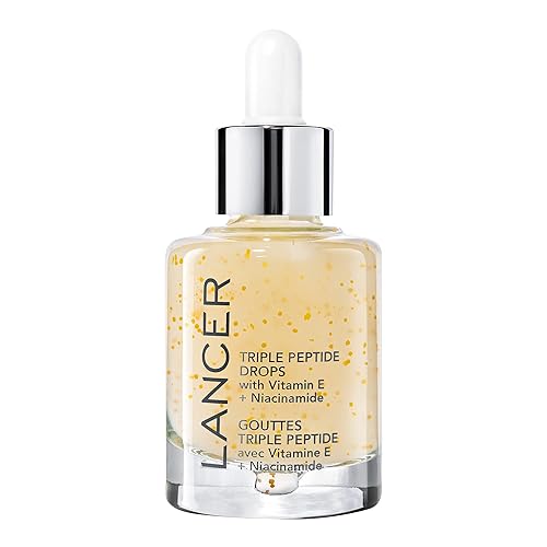 Lancer Skincare | Triple Peptide Drops | Anti Aging Face Serum with Vitamin E and Hyaluronic Acid | Multi Peptide Serum for Firming and Hydration |