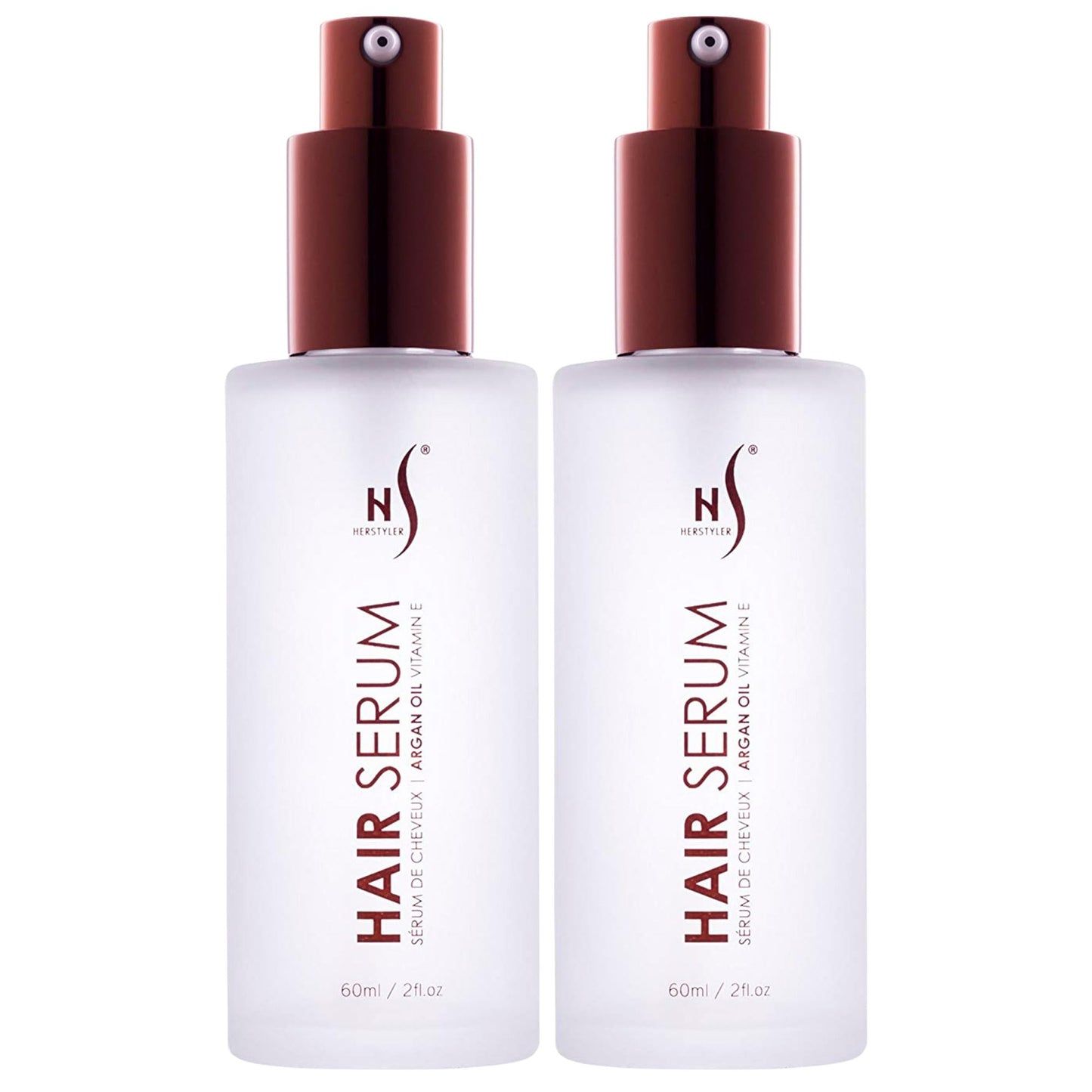 Herstyler Argan Oil Serum for Natural Shine - Anti-Frizz Straightening Serum for Damaged Tresses (Pack of 2)