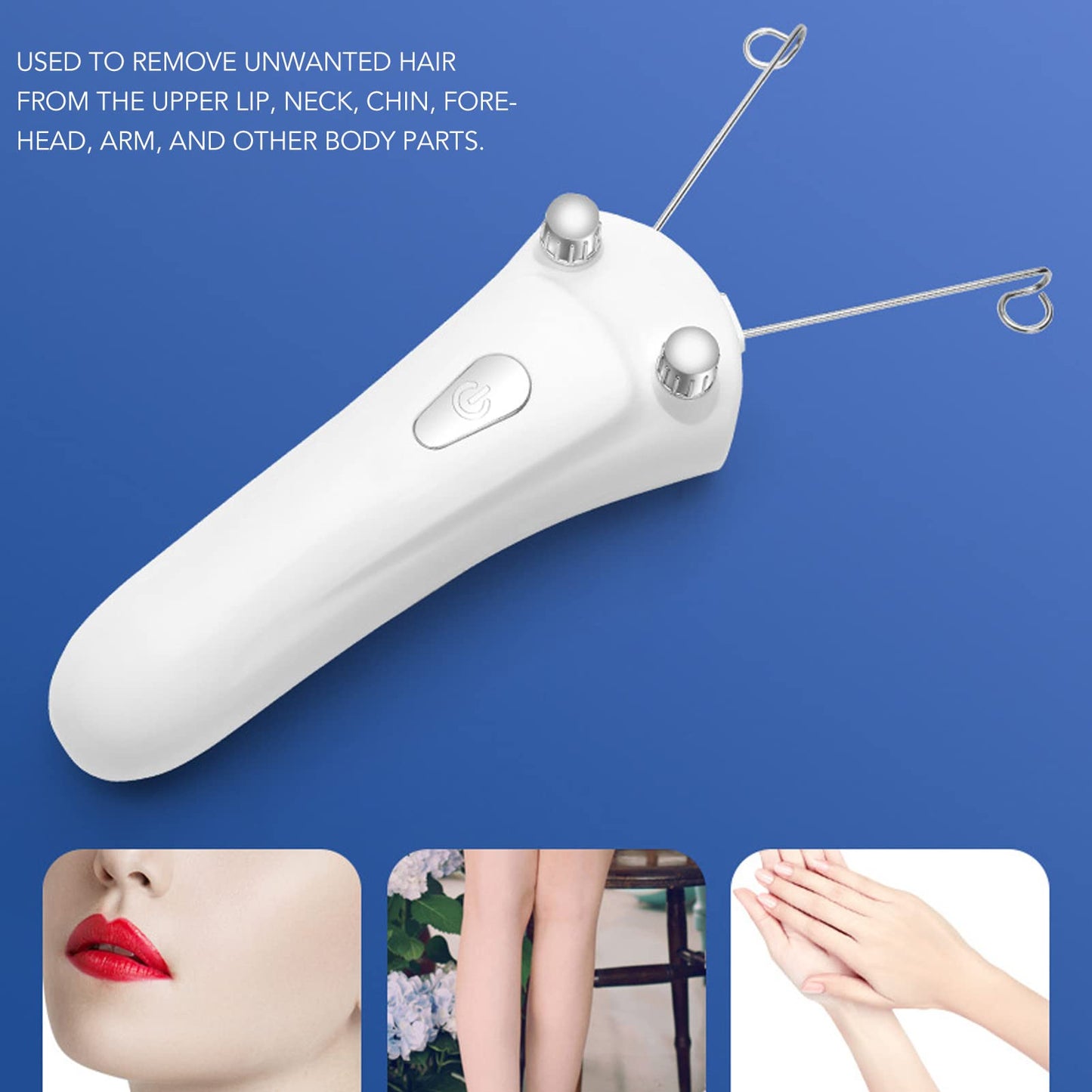 Ayayu Facial Threading Epilator, USB Charging Electric Cordless Threader Machine with LED Light, Handheld Ladies Face Cotton Epilator for Chin Lip Beauty and Personal Care Ayayu