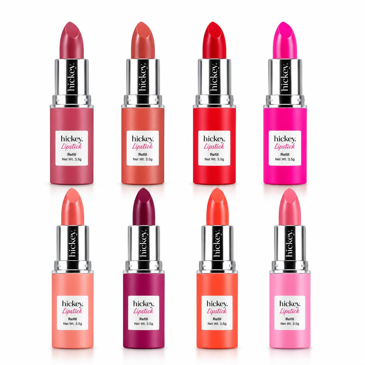 Hickey Lipstick The Vault Collection - 8 Piece Refill Set - (Mile High, Birthday Suit, Walk of Shame, Skinny Dip, Beach Babe, Big Trouble & More) -