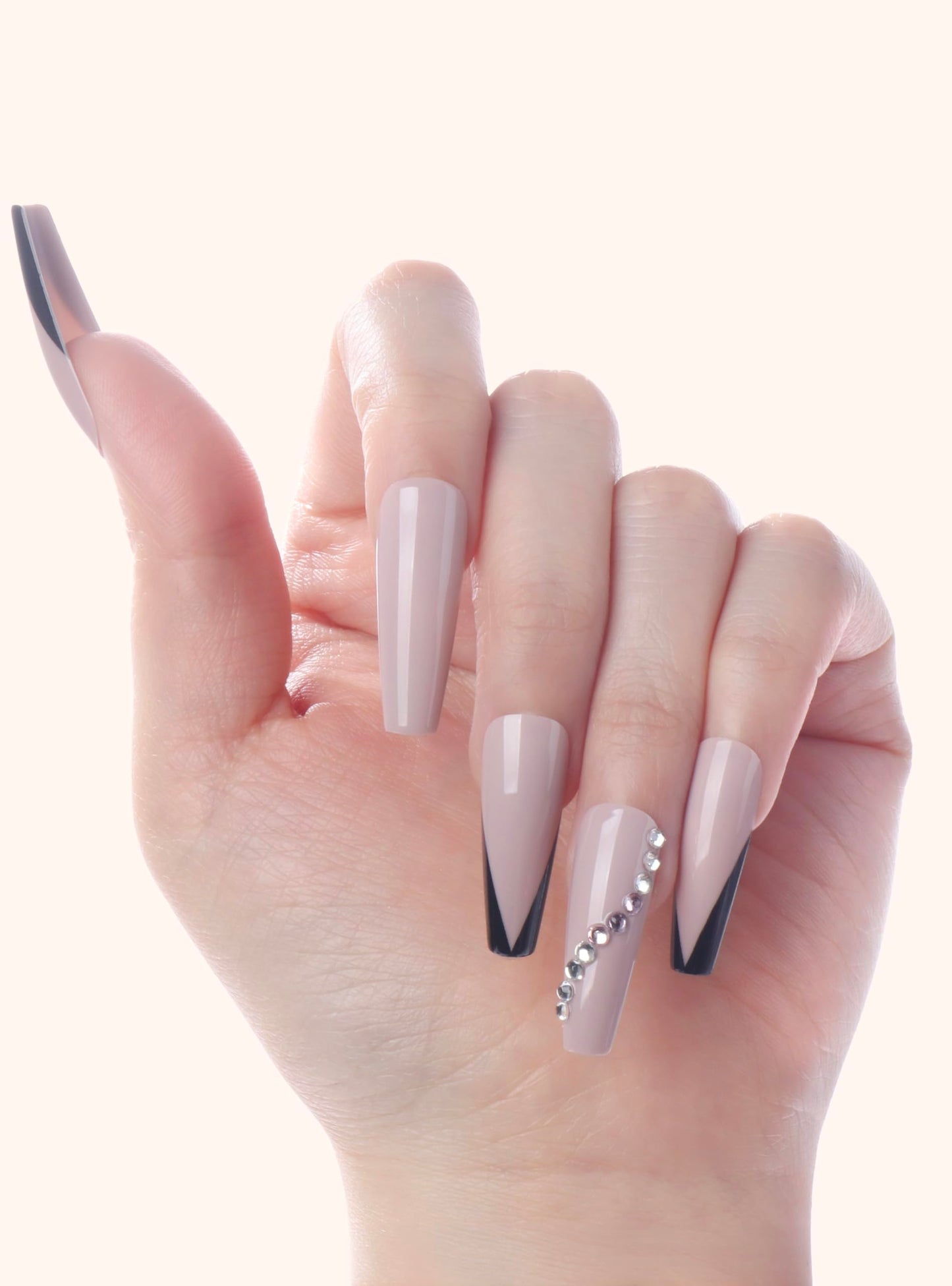 Glamify by Absolute New York Couture Press On Nails - Luxury Rhinestone & Charm Fake Nails, Glossy Reusable Salon Style Acrylic Nails Kit with Glue Beauty & Personal Care Absolute New York