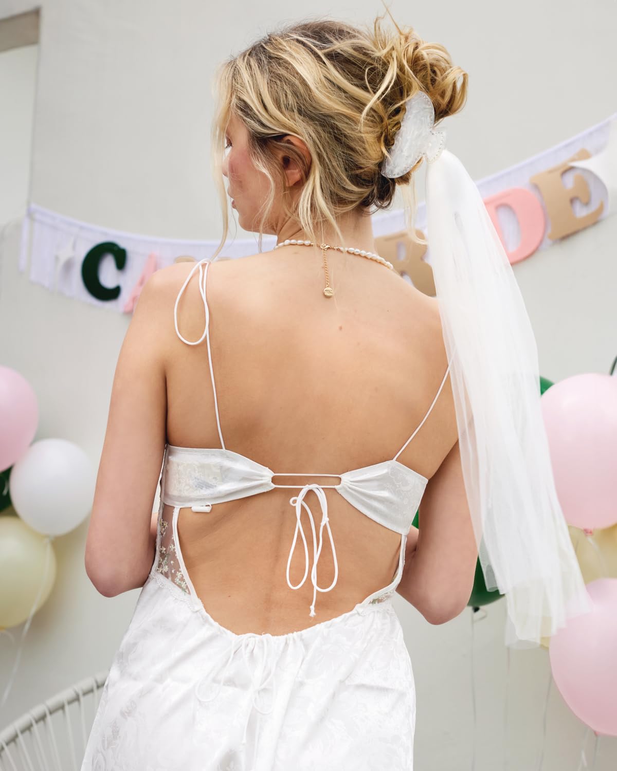 xo, Fetti Bride Veil Claw Clip | Bachelorette Party Decorations Rhinestone Detachable Veil Claw Clip | Bach Accessory, Bride To Be Gift, Bridesmaid