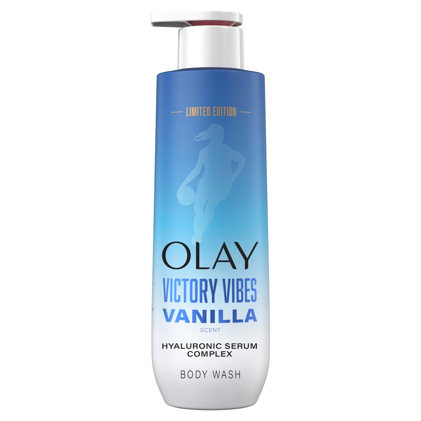 Olay Intensely Hydrating Body Wash with Hyaluronic Serum Complex, Victory Vibes Vanilla Scent, 20 fl oz