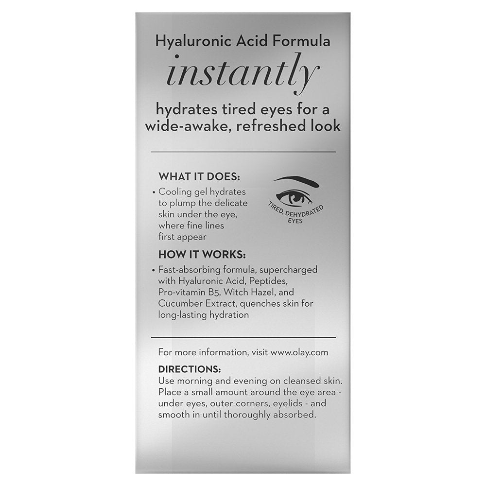 (PACK of 2) Olay Eyes, Deep Hydrating Eye Gel Hyaluronic Acid, 0.5 fl oz - Tired, Dehydrated Eyes - SEALED