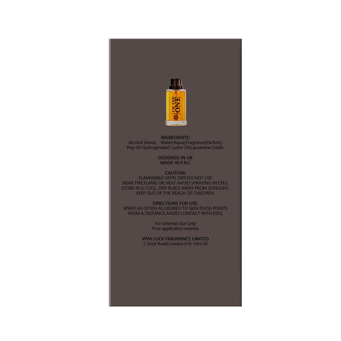 Hybrid & Company I'm The One Pour Homme For Men Eau De Parfum Vaporisateur Natural Spray 3.4 Fl Oz