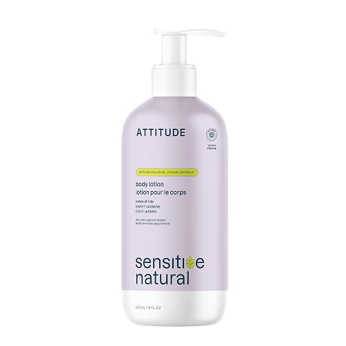ATTITUDE Body Lotion for Sensitive Skin, EWG Verified, 98% Natural-Origin Moisturizer with Oat Extract, Vegan, Dermatologist-Tested, Hydrating Lotion