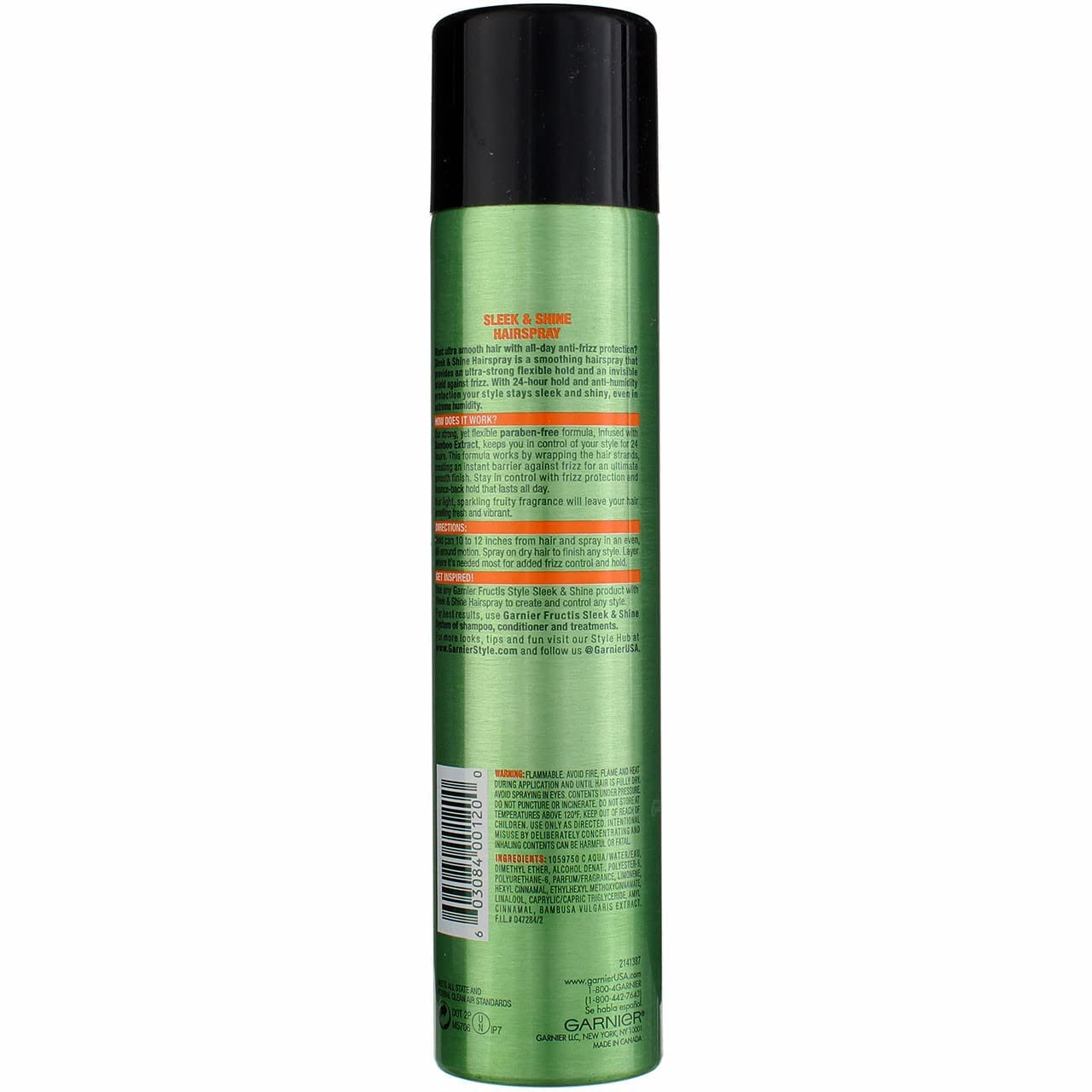 Garnier Fructis Style Anti-Humidity Hairspray Sleek & Shine, 8.25 Ounce (Pack of 2)