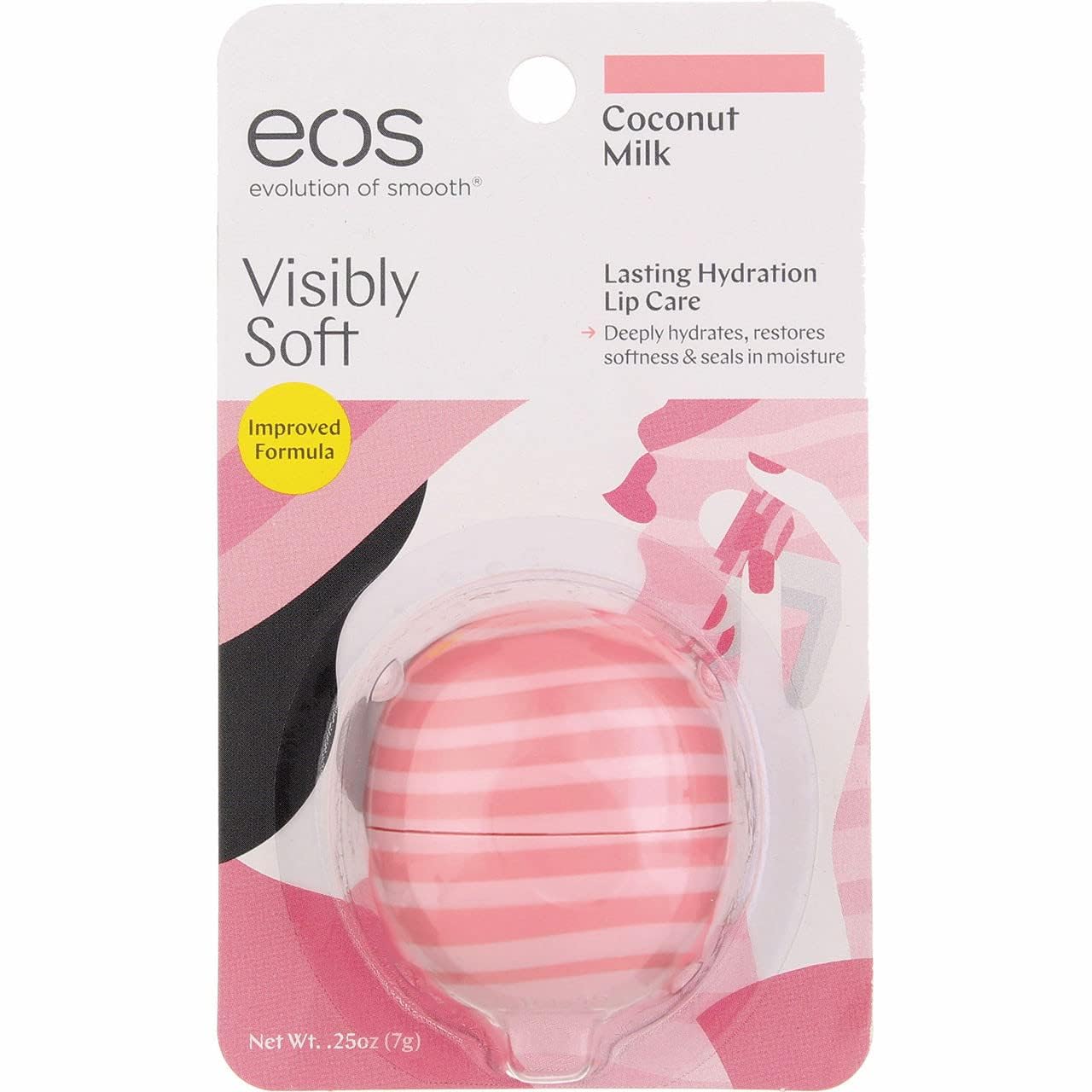 eos Super Soft Shea Sphere Lip Balm – Coconut Milk, Deep Hydration, Moisture-Sealing, Sustainably-Sourced Ingredients, 0.25 oz