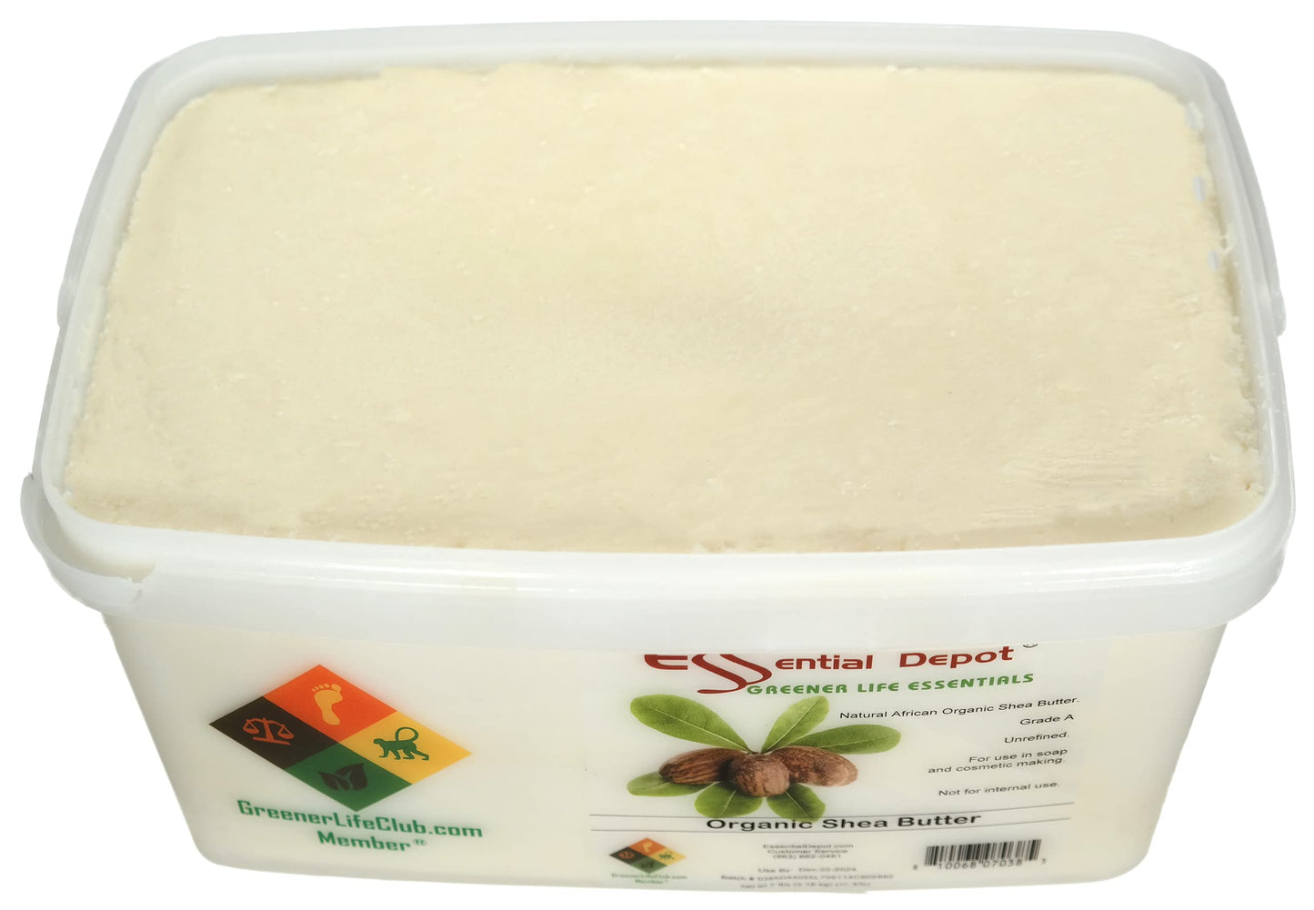 Essential Depot Shea Butter - Grade A - Unrefined - 7 lbs - Greener Life Club Box