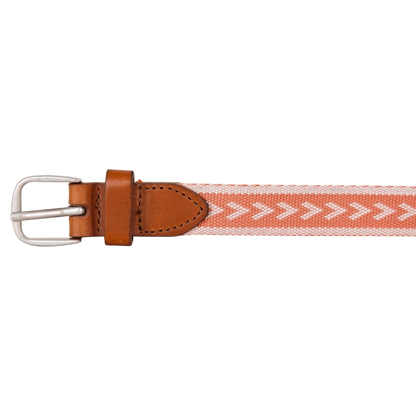 Eddie Bauer Women's Cascade Grommet Webbing Belt with Metal Buckle, Coral, Large US
