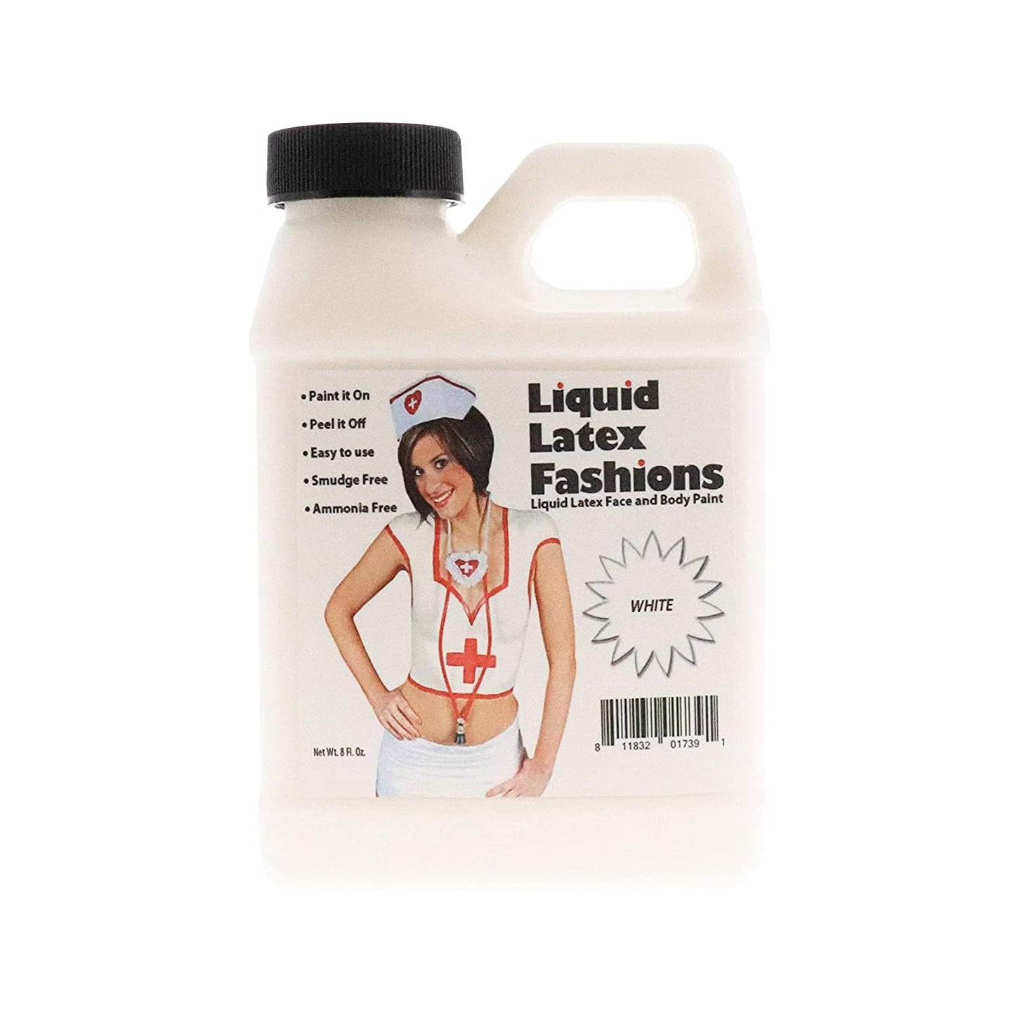 Liquid Latex Fashions - Ammonia Free Halloween Easy Peel Off Body Paint, Ideal for Art, Theater, Parties, School Plays, Cosplays and Concerts, White